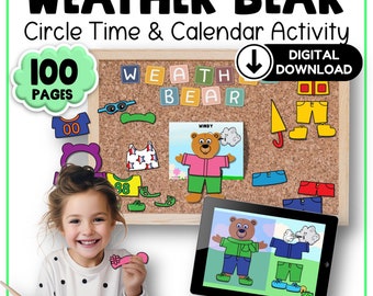 Actividad "Viste al oso del tiempo": Calendario de actividades en círculo (Descarga digital)