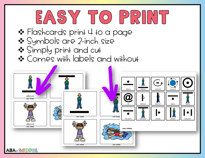 Prepositions Flashcards for Task Cards Activities and Speech Therapy ...