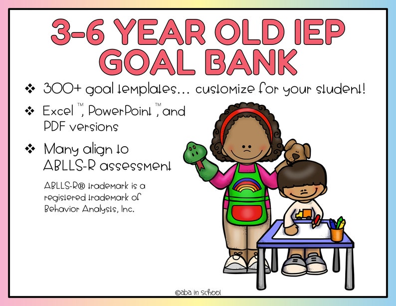 IEP Goal Bank Preschool Prek Special Education Goals IEP Etsy