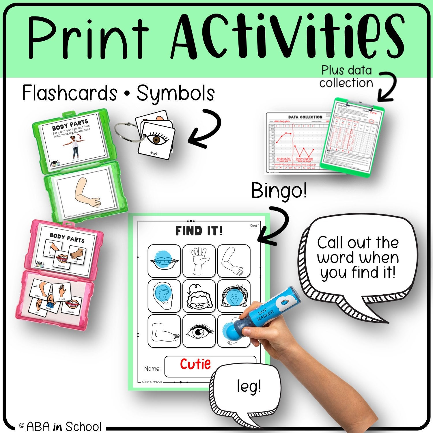 Identifying Nouns Body Parts Expressive Vocabulary Activities & ABA ...