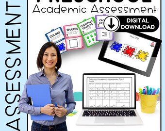 Preschool Pre-K Academic Assessment and Skills Check Digital Download
