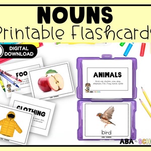 Nouns Flashcards REAL images - Special Education ABA ELL speech therapy