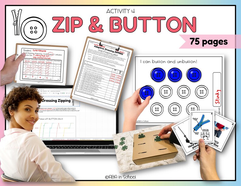 Adaptive IEP Goals With Data Collection DRESSING Occupational Therapy Activities Special