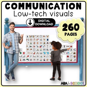 Communication book Non verbal communication board Autism visuals - Low tech AAC