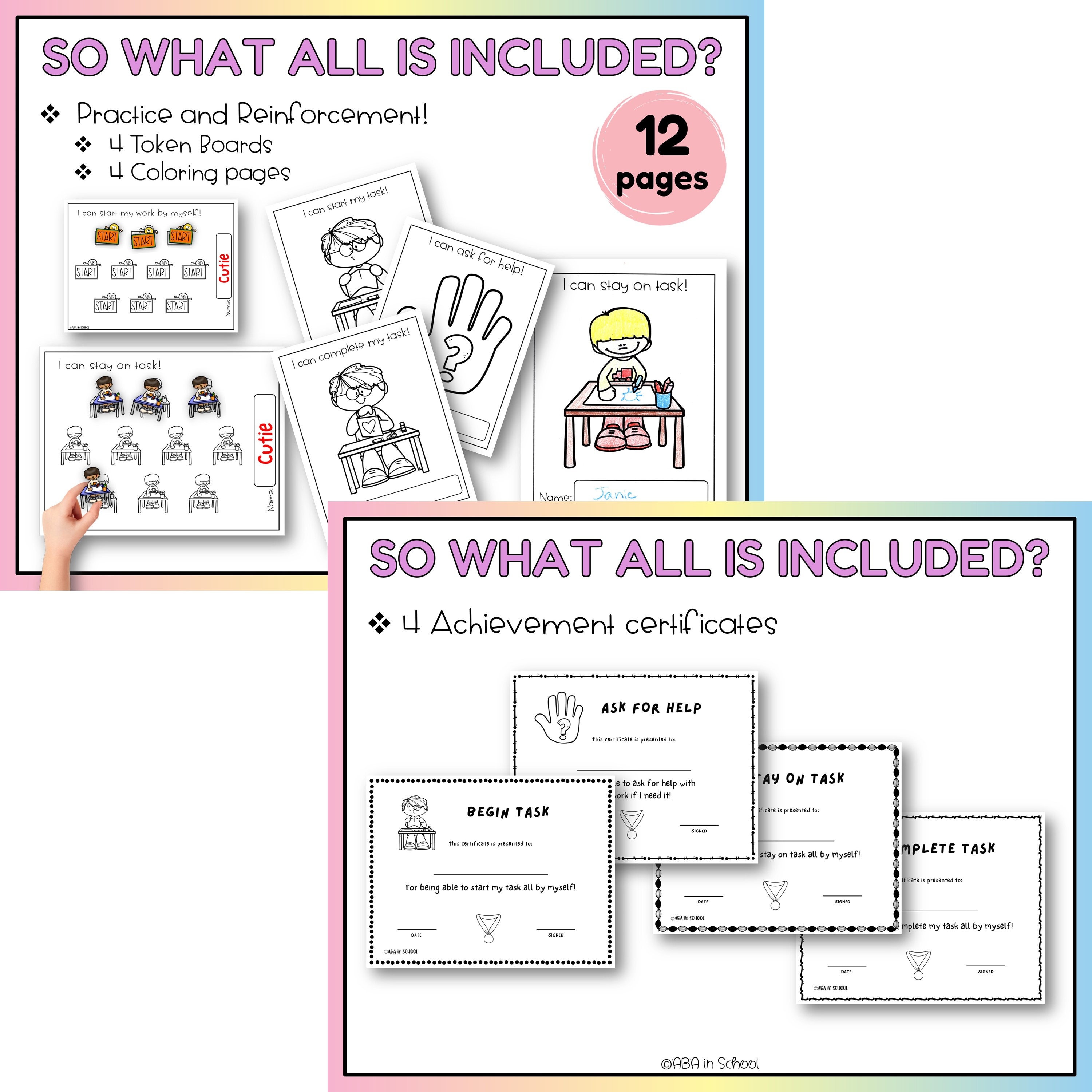 IEP Data Collection Sheet for Work Completion Behavior Chart Preschool