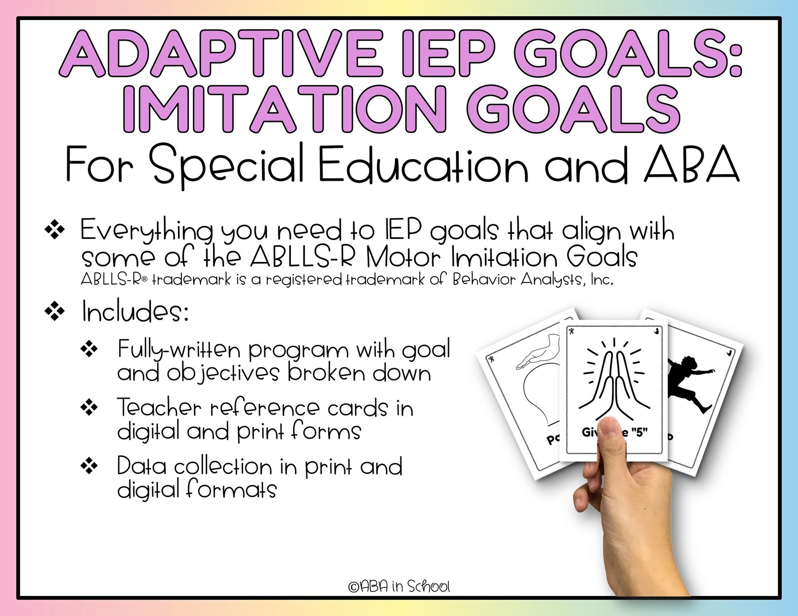 Adaptive IEP Goals With Data Collection IMITATION Special Education & ABA Progress Monitoring Etsy