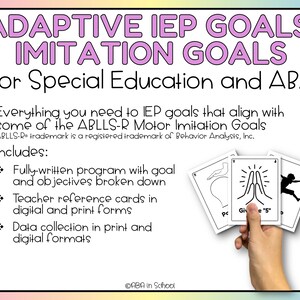 Adaptive IEP Goals With Data Collection IMITATION Special Education ...