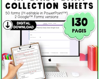 Hojas de recopilación de datos del IEP: Seguimiento de objetivos editables (descarga digital)