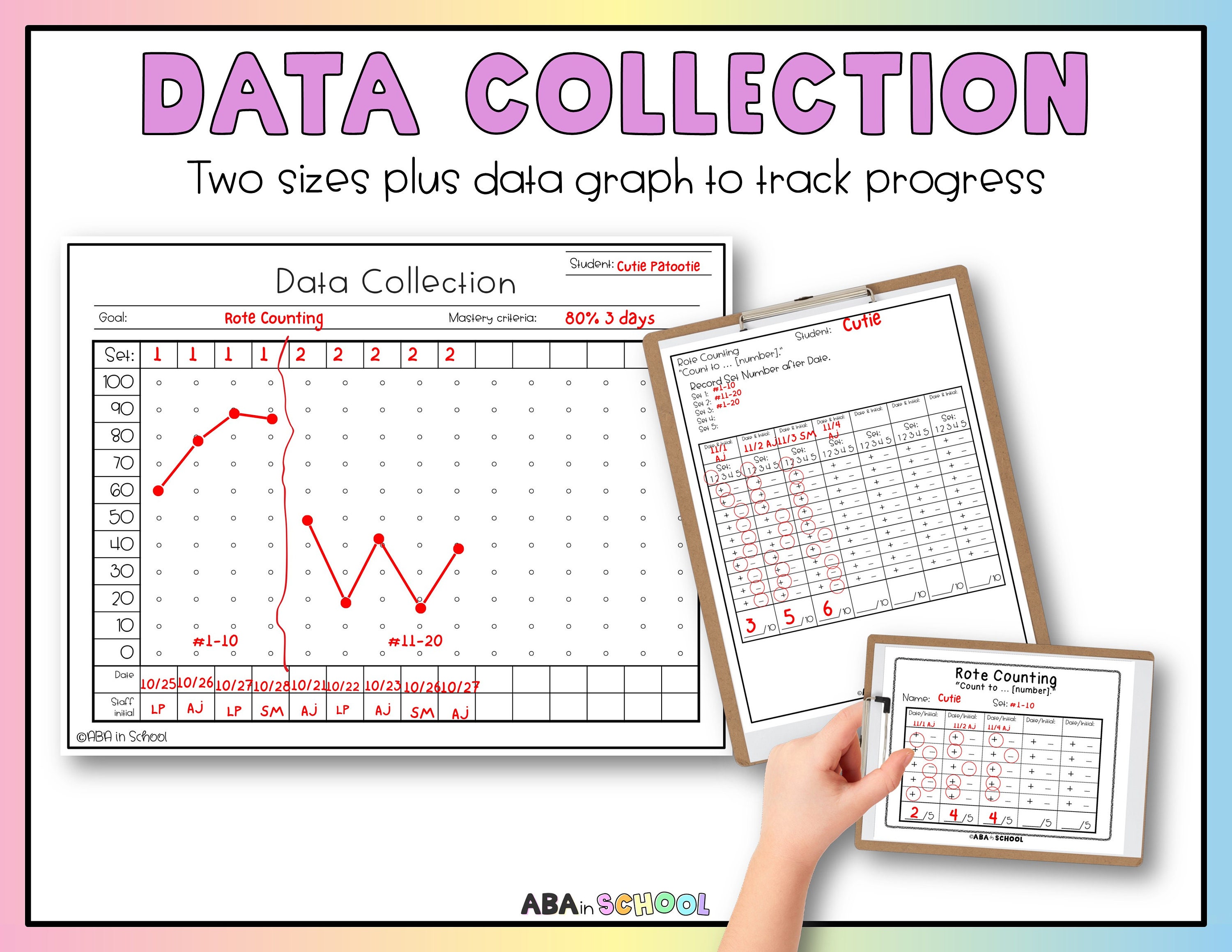 Rote Counting To 30 Preschool Math Special Education And Aba Activity