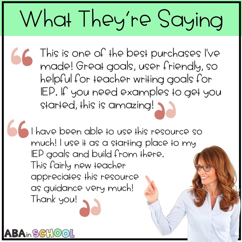 IEP Goal Bank Preschool Prek Special Education Goals IEP Etsy