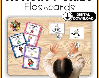 Action Verb Flashcards for Task Cards Activities Speech and Language & Special Education