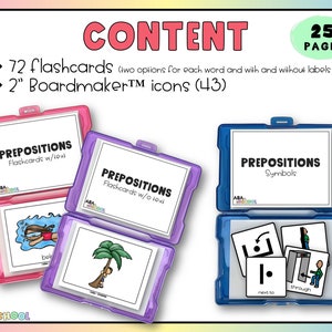 Prepositions Flashcards for Task Cards Activities and Speech Therapy ...