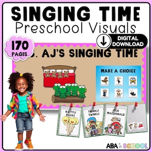 Tableau de choix de chanson et visuels Circle Time - Prénoms des chansons pour Circle Time - Rentrée scolaire pour les enfants d'âge préscolaire ou l'éducation spécialisée