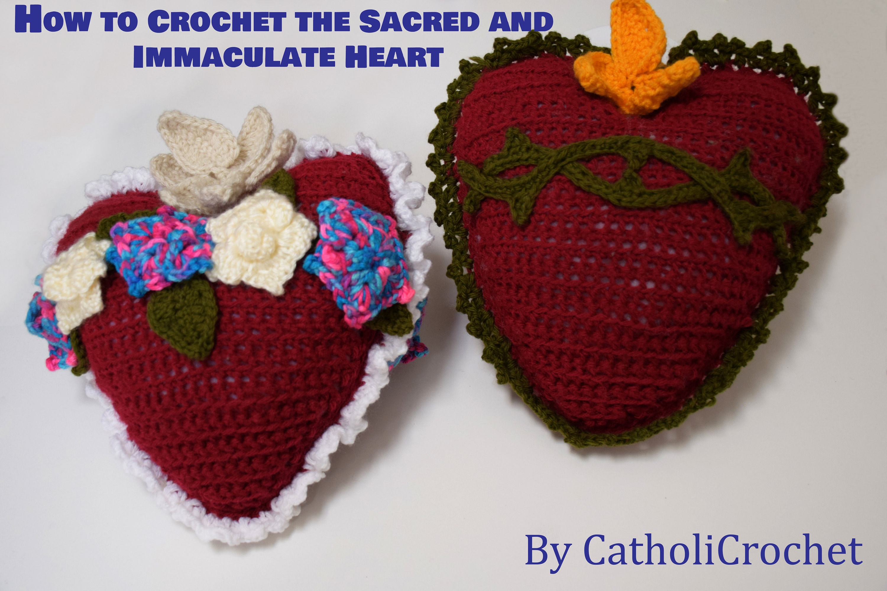40 Valentine Crochet Patterns to Make for Gifts, Decor, and Cozy Seasonal Touches 9 Sacred and Immaculate Heart Pillows Crochet
