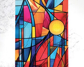 Ponderium Sunburst Spectrum Jigsaw Puzzle - 1000 stukjes - grote kunstpuzzel voor volwassenen - modern, mooi, uniek en premium kwaliteit