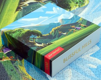 abstract puzzles online Ponderium Blissful Hills Jigsaw Puzzle - 1000 Pieces - Large Art Puzzle for Adults - Modern, Beautiful, Unique and Premium Quality