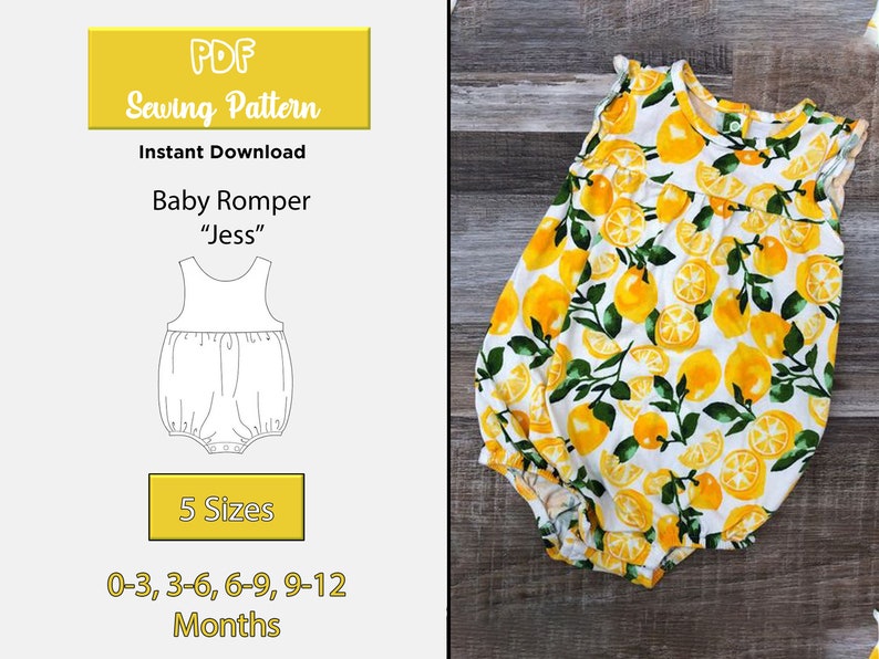 Baby Romper Sewing Pattern PDF Baby Romper Pattern PDF Kids Etsy