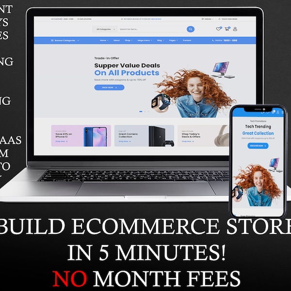 Create Custom Ecommerce For Your Business, Fast Website, No Coding Need, No Hosting Need, Custom Website, Custom Blog Site, Jewery Website