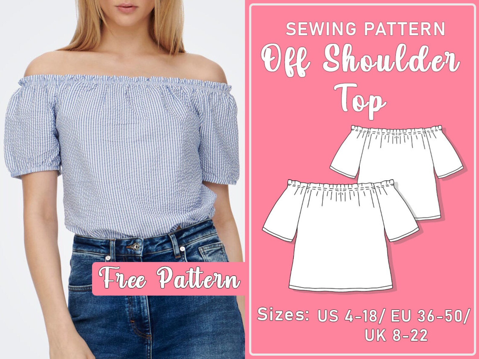 Sewing Top Pattern | off Shoulder Top Sewing PDF Pattern | Summer Top ...