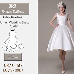 PATTERN Sewing Wedding A Dress PDF, Sewing Pattern A-line Prom Dress, Bridal Dress PDF, Maxi Dress Pattern, Instant Download, A4, Printable