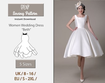 PATTERN Sewing Wedding A Dress PDF, Sewing Pattern A-line Prom Dress, Bridal Dress PDF, Maxi Dress Pattern, Instant Download, A4, Printable