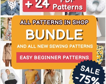 Sewing Patterns, Beginner sewing patterns PDF, Women Pattern, Dress Pattern, Top Pattern, Skirt Pattern, Sewing pattern for Women PDF