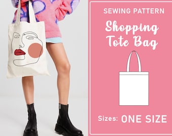 Sewing Pattern Tote Bag | Simple Bag PDF Sewing Pattern| Shopping bag pattern | Easy bag Sewing Pattern | PDF Sewing Patterns | One size