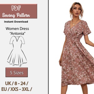 PATTERN Sewing A-line Dress PDF, Sewing Pattern Summer Dress, Vintage Dress PDF, Maxi Dress Pattern, Instant Download, A4, Printable