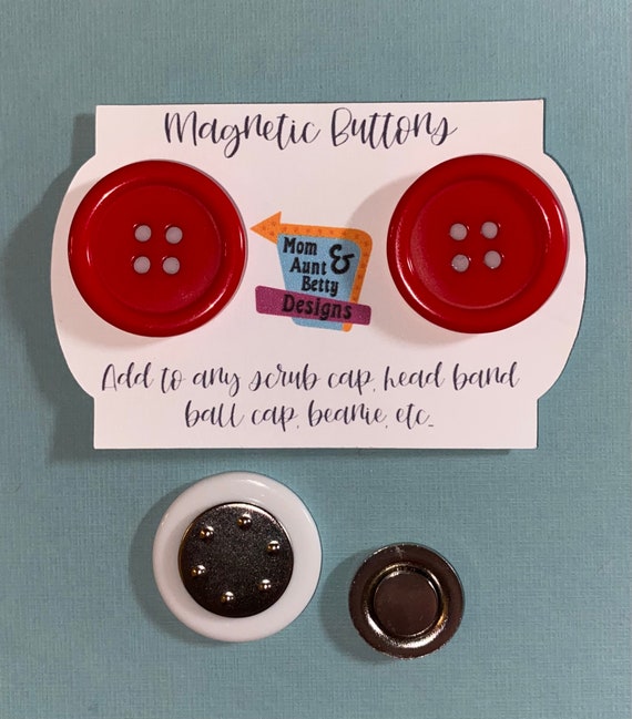 Magnetic 1" Buttons for surgical scrub cap hat headbands masks ear savers medical surgery ears surgical hat magnet button mask hat surgery