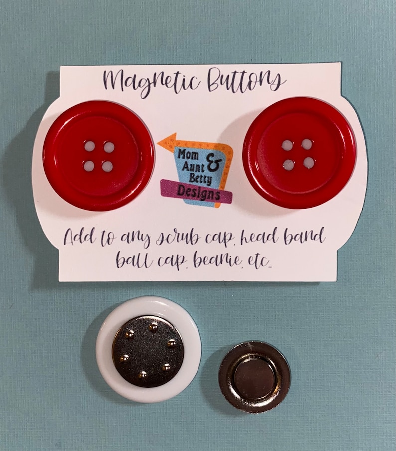Magnetic 1" Buttons for surgical scrub cap hat headbands masks ear savers medical surgery ears surgical hat magnet button mask hat surgery