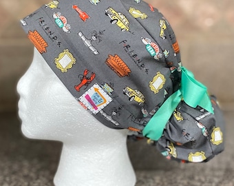 TV show Surgical Ponytail Scrub Cap Hat adjustable womens friend frame coffee Friends unisex surgery popular Joey Rachel Monica Chandler