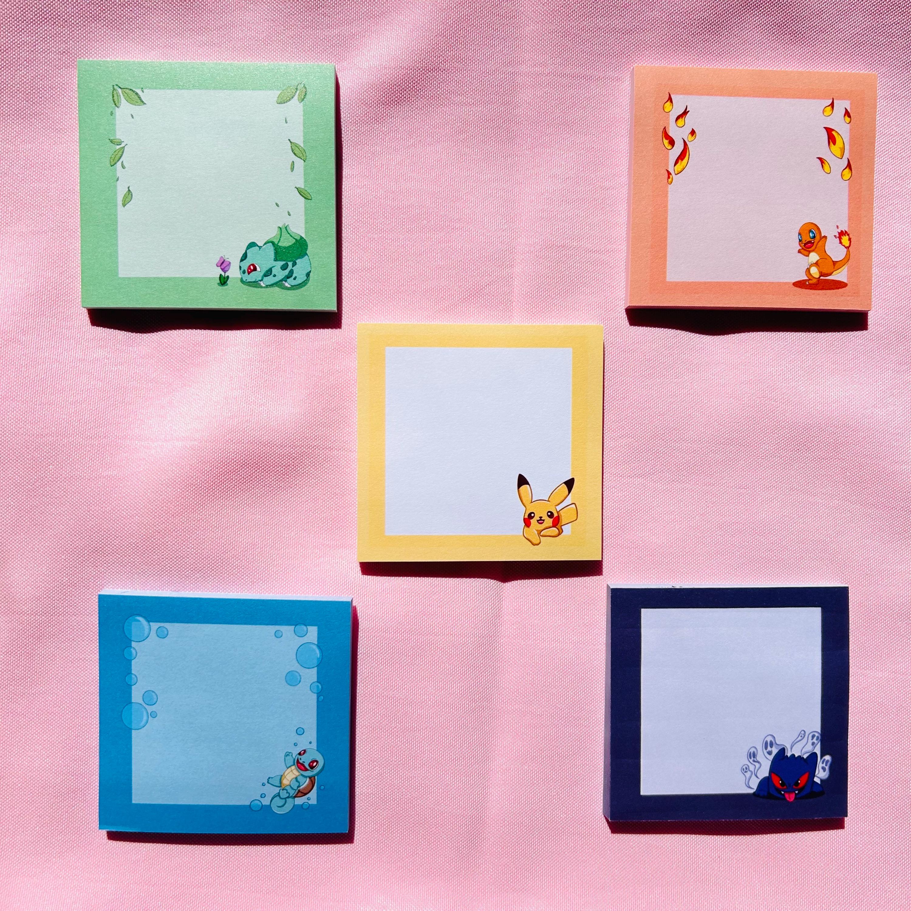 Pocket Buddies Sticky Notes | Fire Dragon, Electric Mouse, Lettuce Frog, Water Turtle Sticky Notes