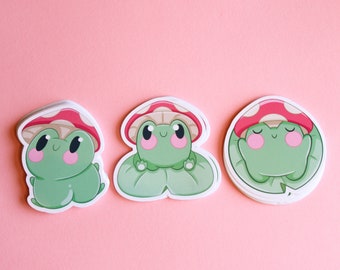 Frog Stickers | Kawaii Frog Stickers | Aesthetic Cottagecore Stickers for Laptop, Water Bottle, Journal