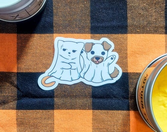 Ghost Pets | Halloween Sticker for Laptop, Journal, Water Bottle