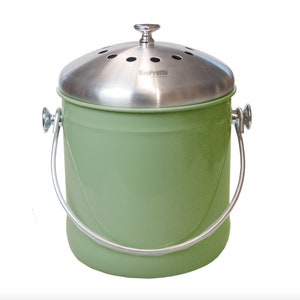 Bio Waste Bin,  4 liters, with a set of active carbon filters in the lid. Color: Green