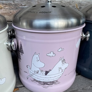 BioProffa X Moomin WASTE2LIFE Bio Collection Bin, “Floating With You" with inner bin, 4 L, pink