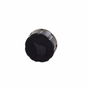 Puede incluir: Tapa de botella de plástico negro con un símbolo de gota de agua.
