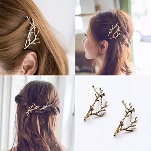 Elegant Metal Tree Branch 2 Hairpins Hair Clips for Women barrettes Female Headwear Alloy Hair Accessories Hair Clip New Inactive