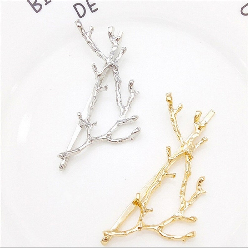 Elegant Metal Tree Branch 2 Hairpins Hair Clips for Women barrettes Female Headwear Alloy Hair Accessories Hair Clip New Inactive image 2