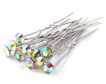 MontCherry Stud Crystal Diamante Wedding Bridal Prom Hair Pins by Trendz