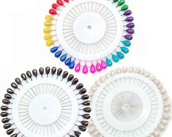 Head Scarf Hijab Dressmakers Drawing Art Craft Tailoring Pins Various Designs Set of 3 Wheels