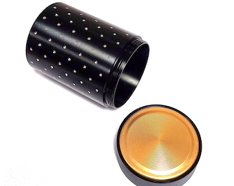 Cylindrical Aluminium Small Storage tin with lid 7cm x 4.5cm Diamontez all around Decorative Boxes for Kitchen and Home Storage