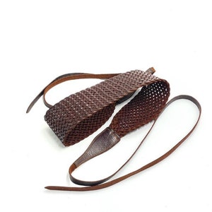 Ceinture Obi, ceinture en cuir, ceinture Obi tressée, ceinture en cuir tissé, ceinture en cuir corset, ceinture en cuir à nouer, ceinture en cuir véritable pour femme image 8