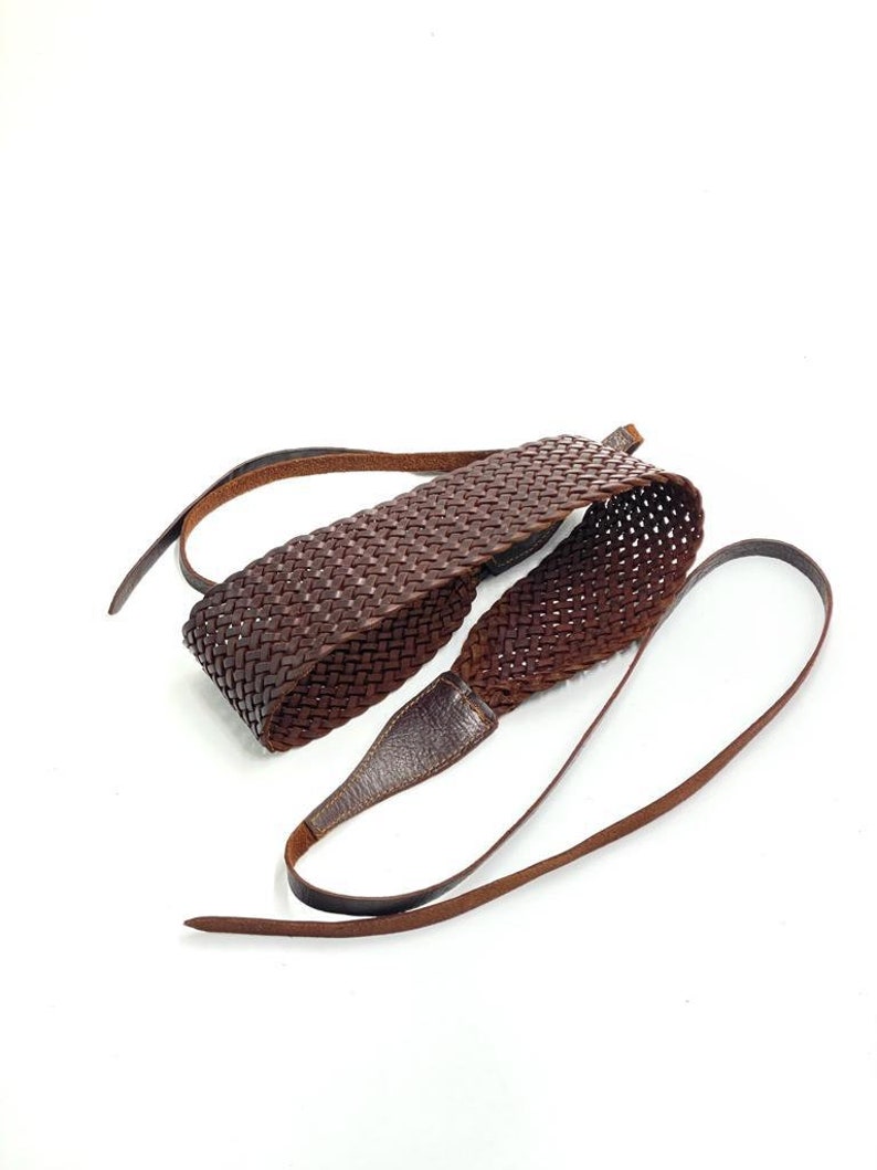 Ceinture Obi, ceinture en cuir, ceinture Obi tressée, ceinture en cuir tissé, ceinture en cuir corset, ceinture en cuir à nouer, ceinture en cuir véritable pour femme image 8