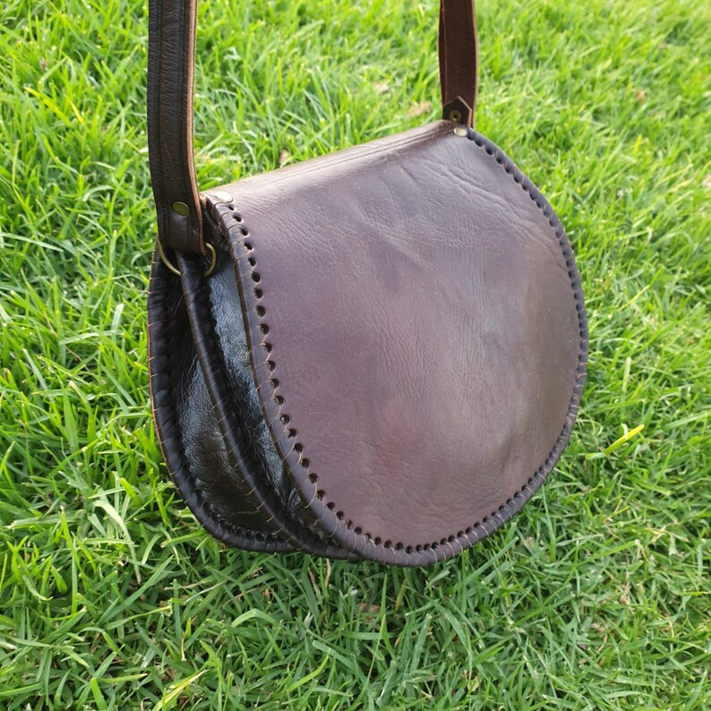 Tooled Leather Crossbody Bag, Moroccan Leather Bag, Handmade Purse