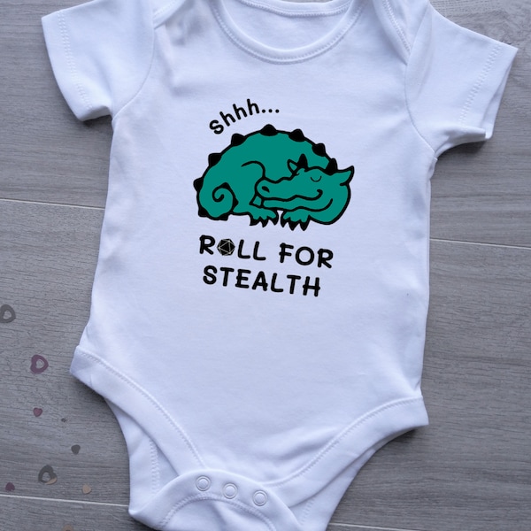 Sleeping Dragon Baby Vest - Funny RPG D&D Themed Bodysuit