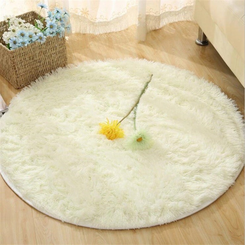 Round Fluffy Carpet/rug for Bedroom Soft Floor Mat Living Room Etsy