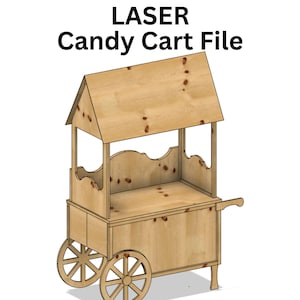CNC レーザー キャンディ カート ファイル (折りたたみ式) - デジタル ダウンロード (これは PDF および SVG ファイルのみです)