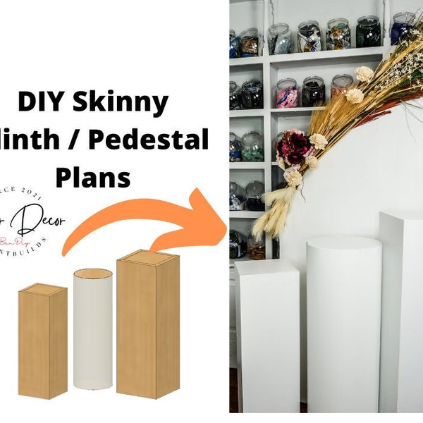 Skinny Plinth/ Square Pedestal PLANS with Measurements - DIGITAL DOWNLOAD (These are 0nly plans on how to build yourself)