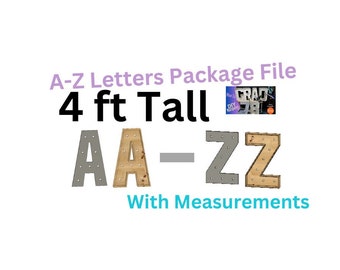 Paquete de marquesina Letras A-Z Planes de medición completos Direcciones de 4 pies de altura Descarga digital